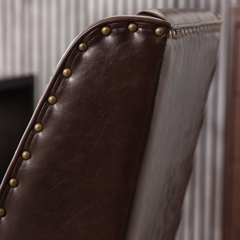 Chaise de bureau pivotante en chenille Mellins, Espresso rétro