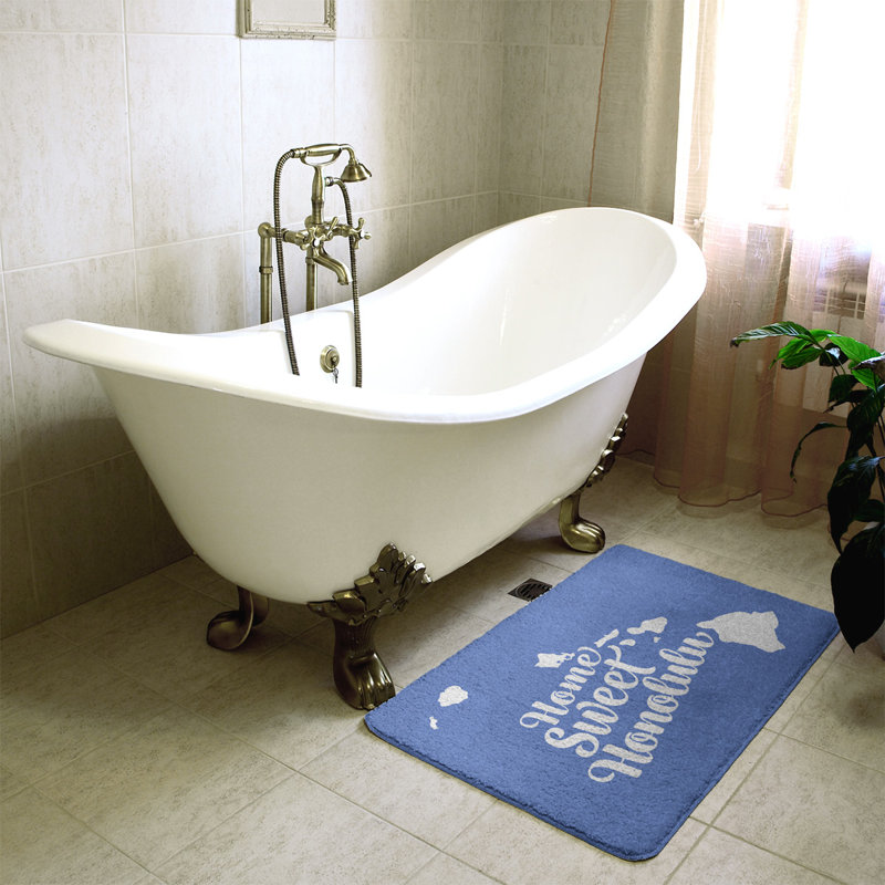 Tapis pour salle de bain honolulu hawaii, l 21 po x L 34 po, Bleu