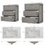 Ensemble de meuble-lavabo 60 po 2 pièces MDF gris à fermeture en douceur | Bassin en céramique