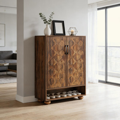Armoire à chaussures de style naturel, armoire de rangement