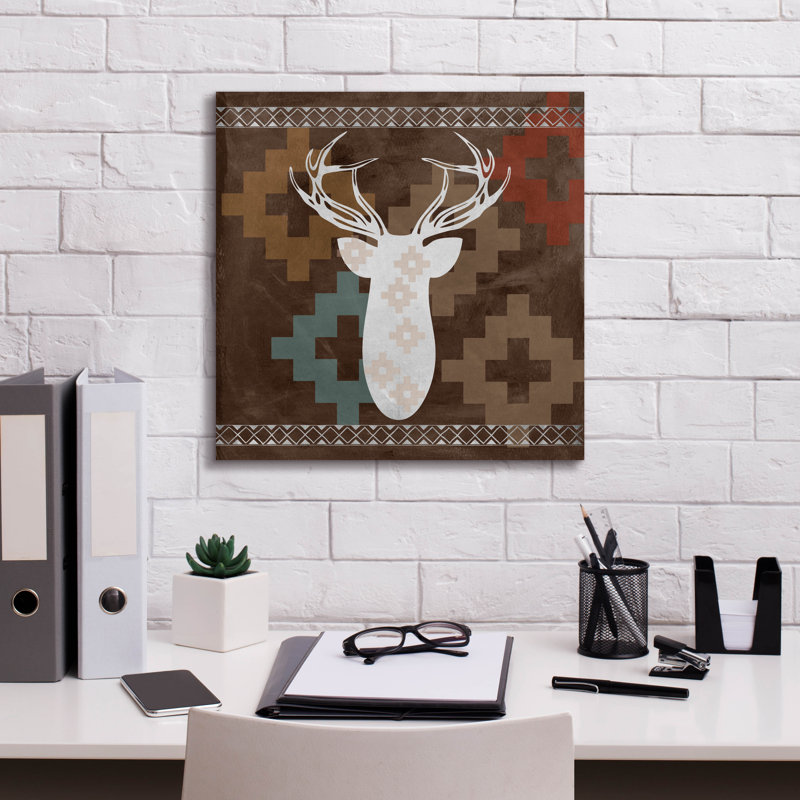  «Deer Rack» par Erin Clark, art mural sur toile, 18 po x 18 po, H 18 po x l 18 po x P 0,75 po