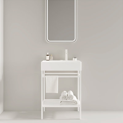 Meuble-lavabo 24 po avec lavabo en céramique sans robinet