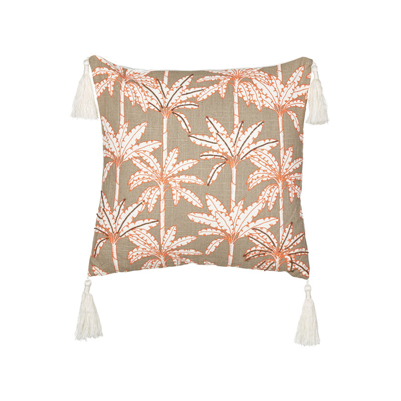 Alven Floral Beige Square Cushion