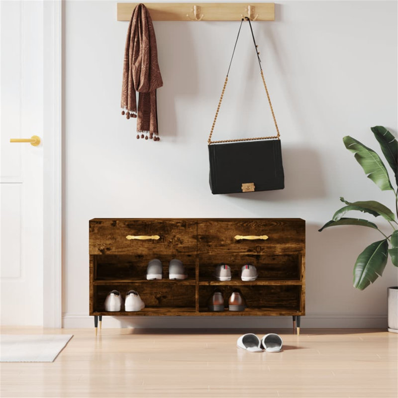 Alishya 8 Pair Shoe Storage Bench, Brown