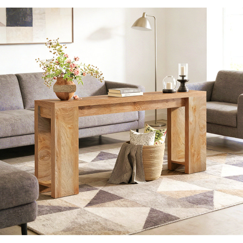 Wood Console Table, Farmhouse Sofa Table Entryway Table, Brown