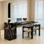 Bureau rectangulaire noir massif + bois manufacturé + acrylique-249758408