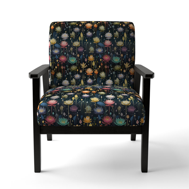 Chaise d'appoint florale Cobalt, Présence de lotus zen coloré