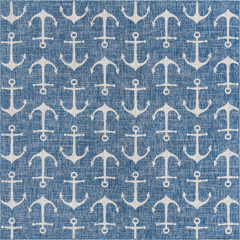 Tapis d'extérieur Ayton couleur mer, Carré 10 pi