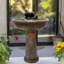 Fontaine d'extérieur avec bains à oiseaux et lumières DEL blanches