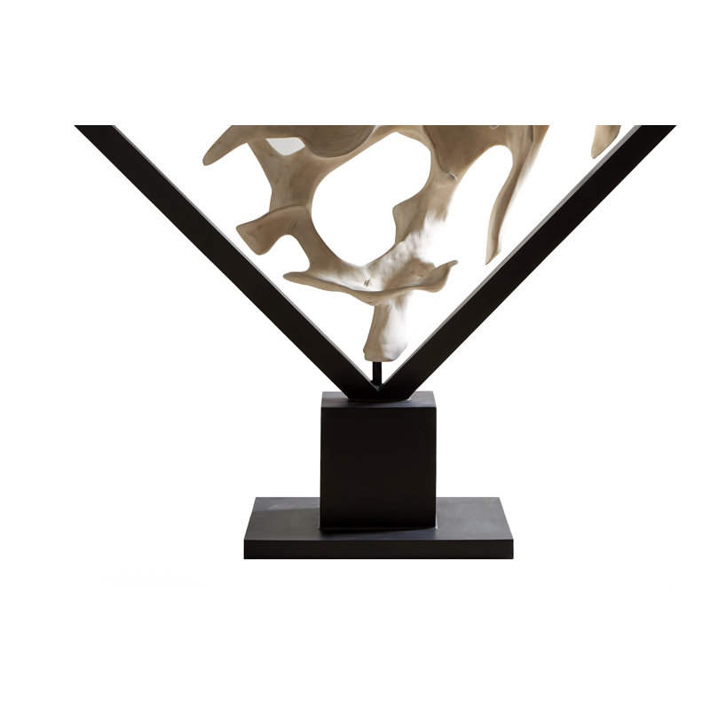 Cast Revolving Diamond Sculpture, Faux Bleached