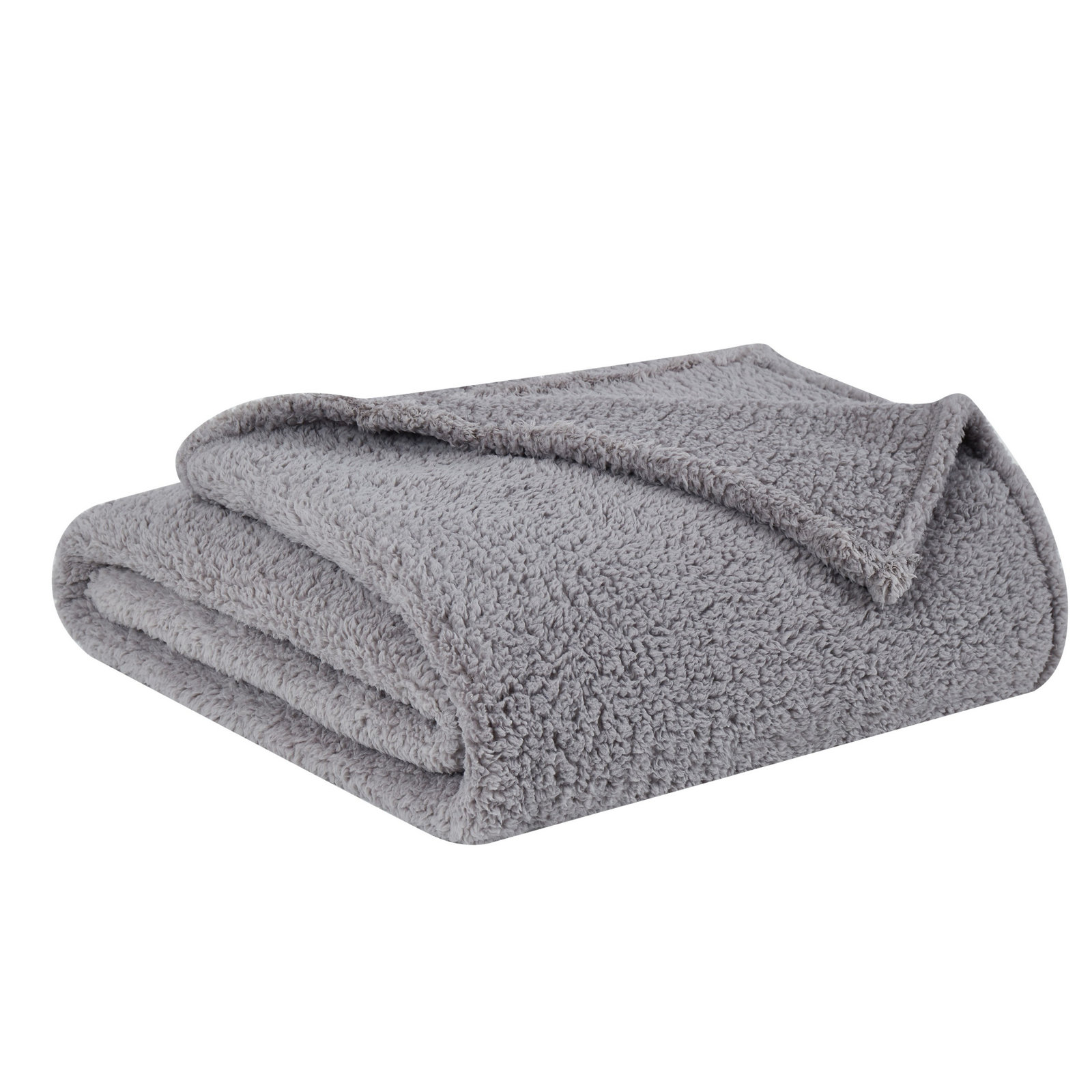 Barbrook Plain Weave/SHERPA Throw Blanket, Gray