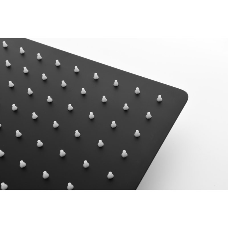 Matte Black Shower System With Superior Quality Components: Head, Hand Shower, Hose, Valve Trim, Lever Handles, Niche - And Stable Head Shower: Easy To Clean