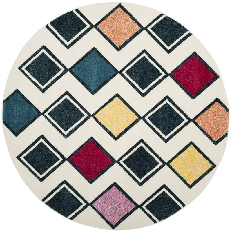 Kena Performance Geometric Rug, Round 6'7"