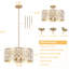 Luminaire suspendu à 5 lumières à hauteur réglable de style tambour de cristal moderne à hauteur réglable noir-1777576822