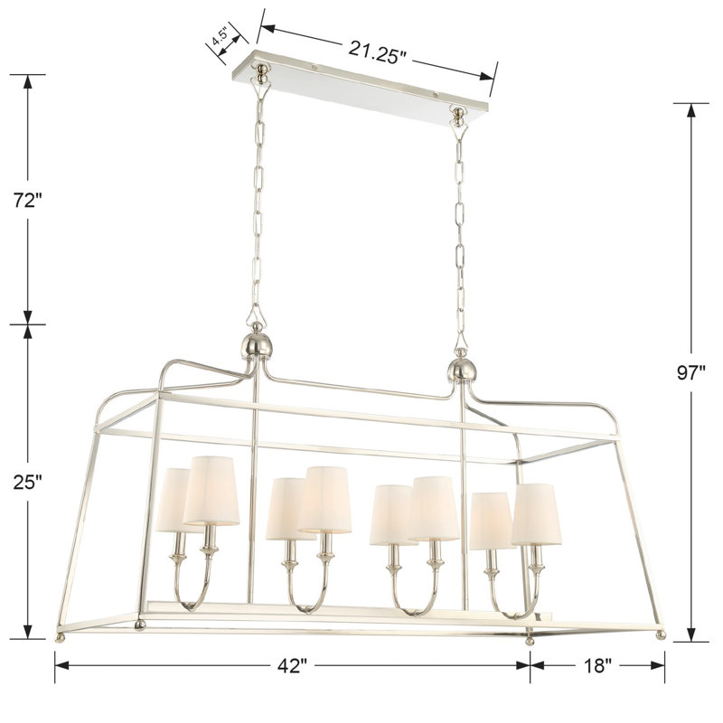 8 - Light Pendant, Polished Nickel