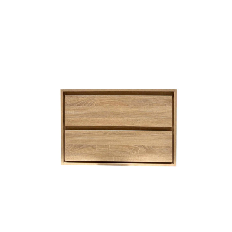 Armoire de meuble-lavabo mural avec lavabo, Bois naturel, 36"