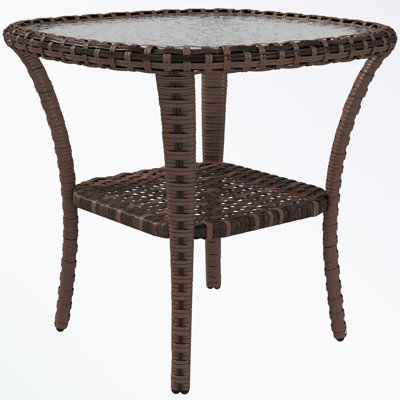 Noria Glass Top End Table