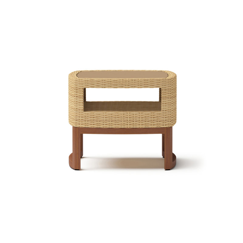 Tullio 22" W x 22" D Square Weather-Resistant Aluminum Outdoor Side Table 
