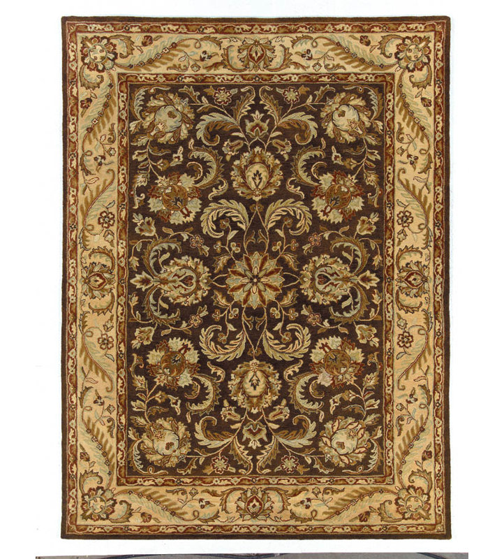 Tapis brun touffeté fait main oriental Osblek, Rectangle 5 pi x 8 pi