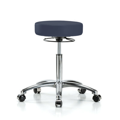 PERCH Chrome Medical Stool with 360 Degree Height Adjustment | Medium Bench Height 20.5-28"