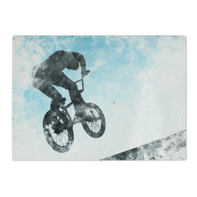 Tempered Glass BMX Jump Chopping Board, 20 cm x 28.5 cm