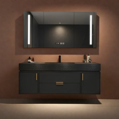 Modern simple rock plate bathroom cabinet