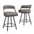 Alisier Black Finish Metal Vegan Leather Swivel Chair (Set Of 2)-417602121-417602130