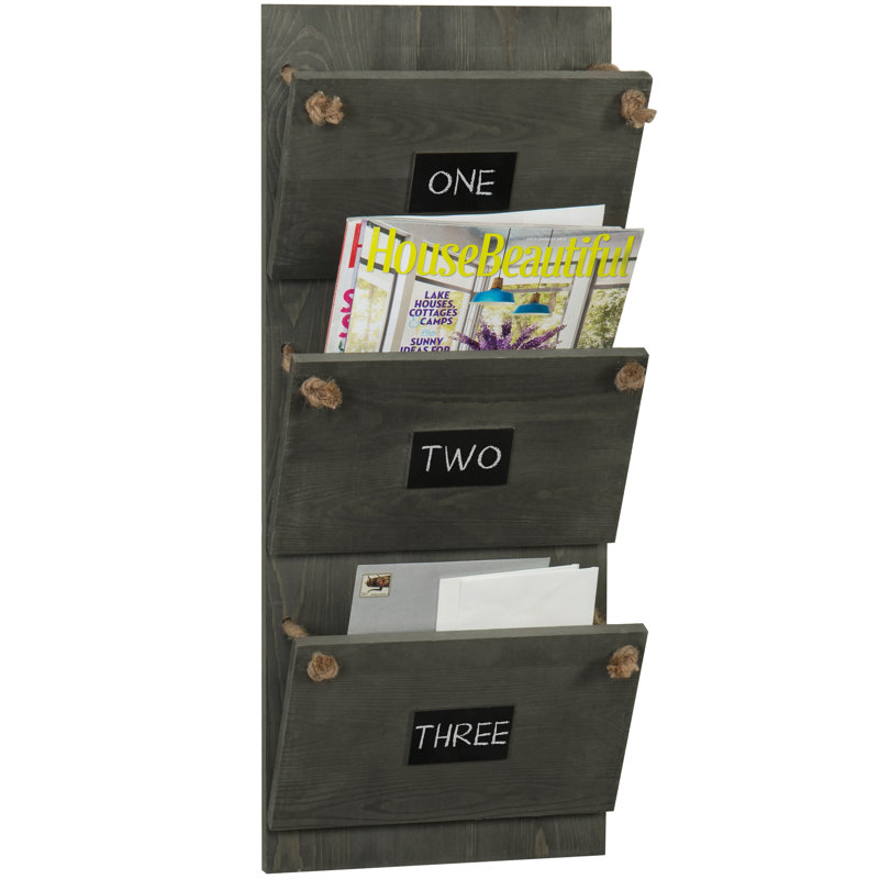 Organisateur de courrier mural à 3 fentes avec rangement pour le courrier Erikson
