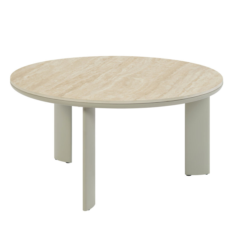 Table basse à surface en céramique grise, avec un cadre au design attrayant