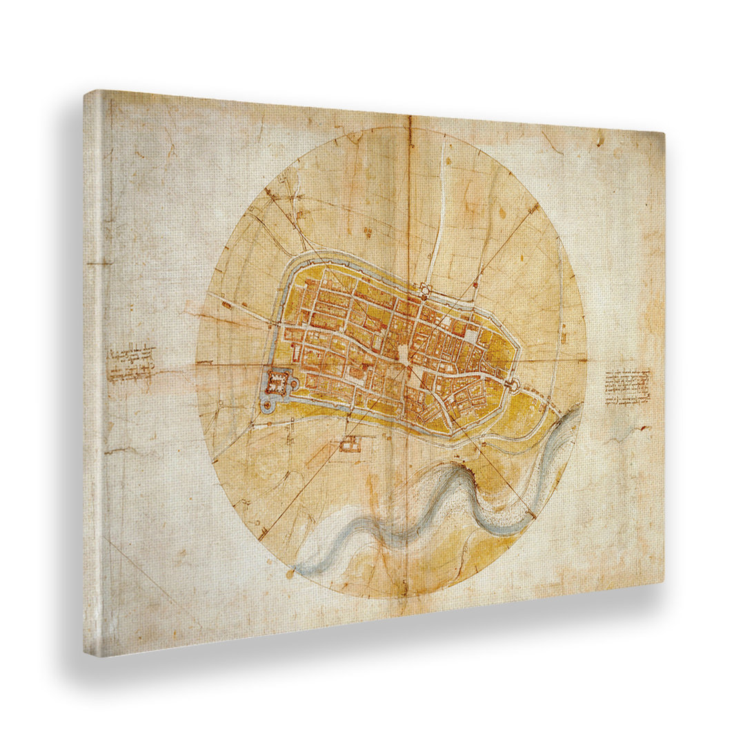 Wandbild Map of Imola von Leonardo da Vinci