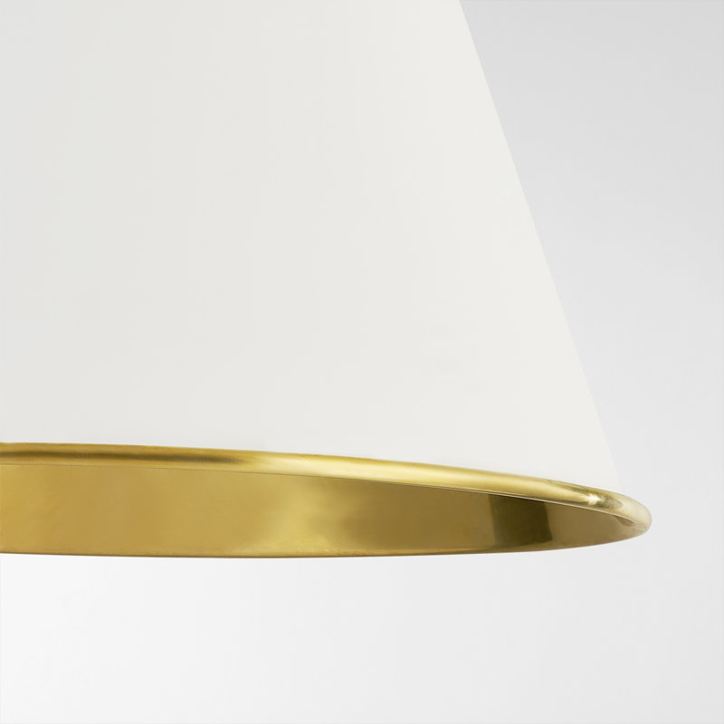 BURNBAY 1 LIGHT PENDANT, Aged Brass, 17.75" H x 13.75" W x 13.75" D