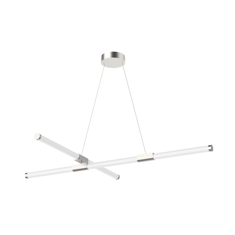 Lustre linéaire moderne à 2 lumières Akari, Nickel brossé