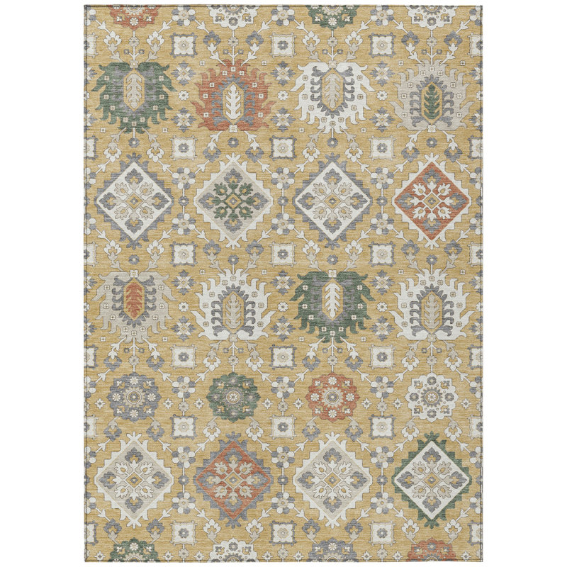 Tapis bohémien intérieur / extérieur lavable à la machine Husby ACN2200, Rectangulaire 8 pi x 10 pi