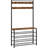 Coat Rack With Shoe Rack – 39.4” Hall Tree With Bench, 5-Tier Shoe Storage & 9 Hooks – Industrial Rustic Brown/Black – Entryway & Closet Organizer (BF801MT01)