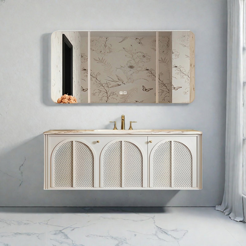 Armoire de salle de bain de style rétro français, H 19,68 po x l 51,18 po x P 19,68 po