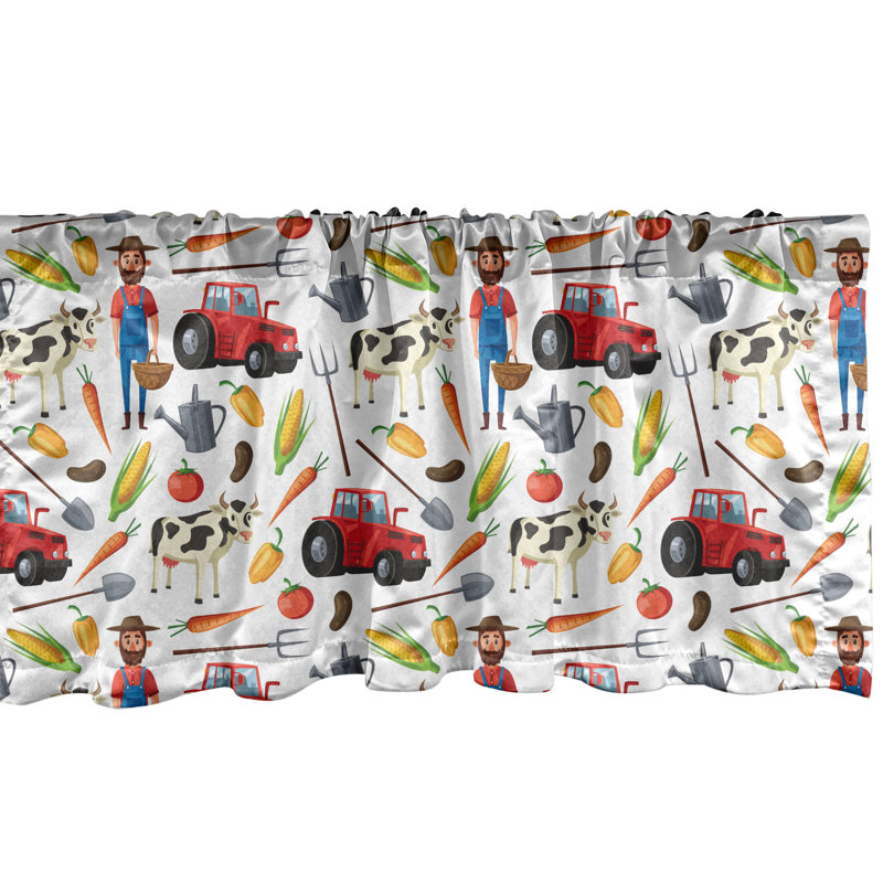Multicolore Ambesonne Farm Cantonnière, L 54 po x L 12 po