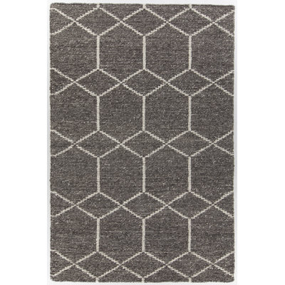 Slone Wool Geometric Area Rug in Gray