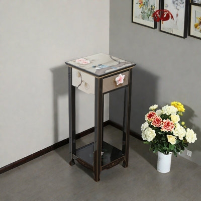 Hand-painted flower stand with draw simple high