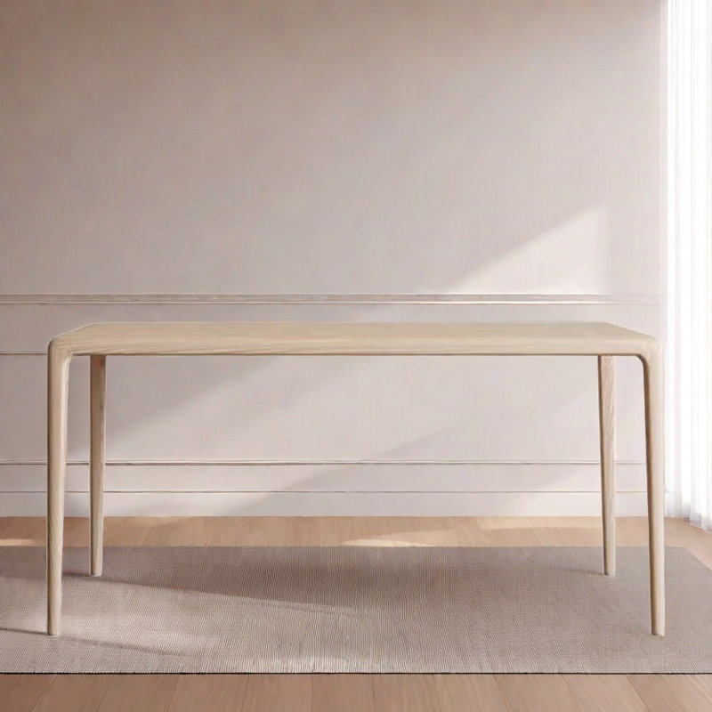 Japanese style solid wood rectangular dining table, 29.5"H x 62.9"L x 31.4"W