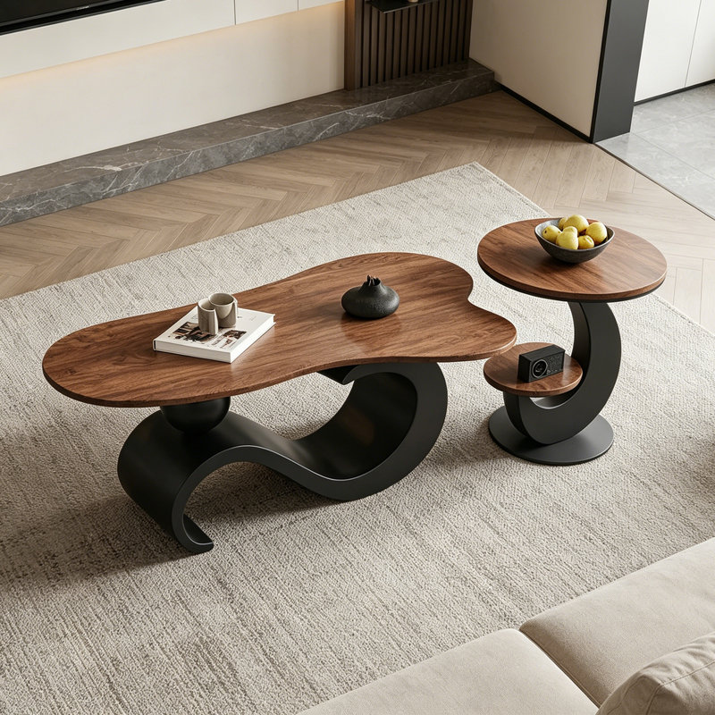 Table basse Modern Modern, 17.71" H x 39.37" L x 23.62" W, Black