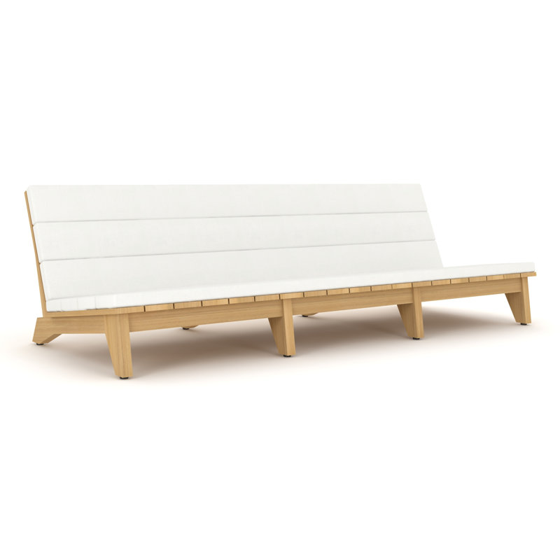 Canapé 85,8 po en teck de qualité supérieure avec coussins Sunbelievable ™ et mousse à séchage rapide, entièrement assemblé (gris brume de mer)