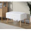 Banc en bois naturel et tissu crème