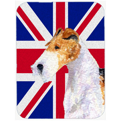 Caroline's Treasures Union Jack Fox Terrier with English British Flag Glass Cutting Board