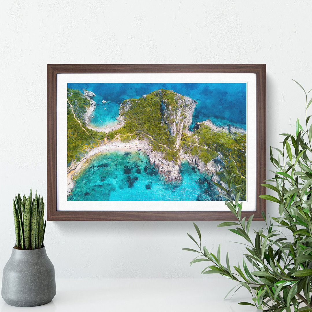 Island Paradise in Corfu Greece - Picture Frame Painting