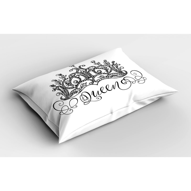 Black/Gray Polyester Microfiber Piece Sham, Twin