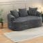 Causeuse luxueuse moderne, revêtement en chenille grise, compacte et confortable pour le salon