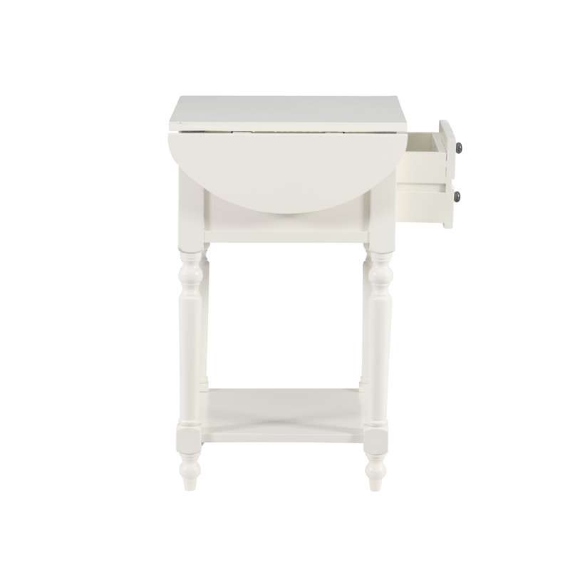 Table de bout avec rangement Tolland, Blanc
