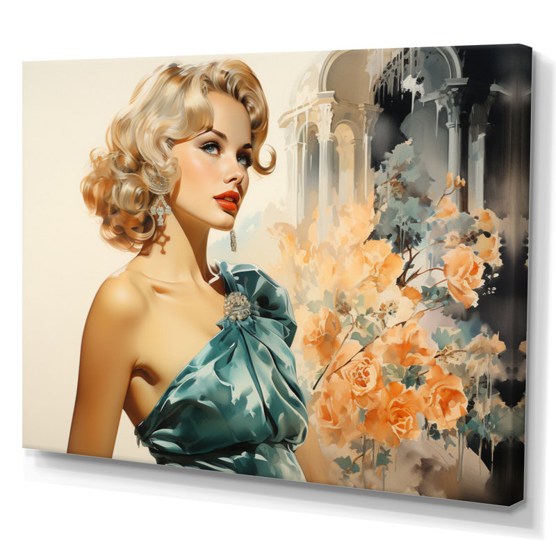 Fashion 1950S Radiant Portrait II - reproduction, 16" H x 32" W, Toile tendue