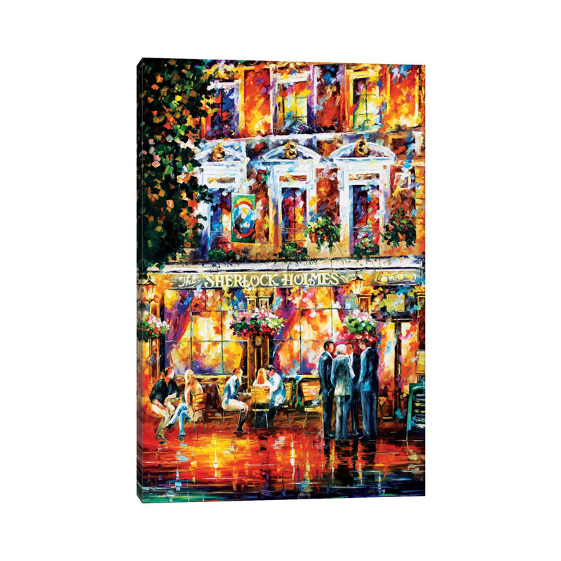Sherlock Holmes by Leonid Afremov - Painting on Canvas, Wrapped Canvas, 66.04 cm H x 45.72 cm W x 1.91 cm D