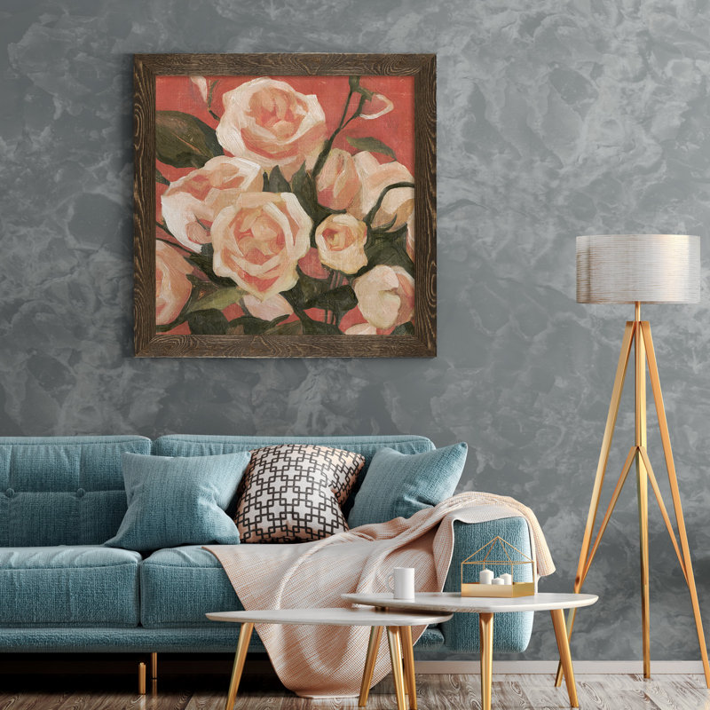 Dandelion Whisper II-impression de cadre photo, H 35,5 po x l 35,5 po x P 1,5 po, Toile encadrée noyer